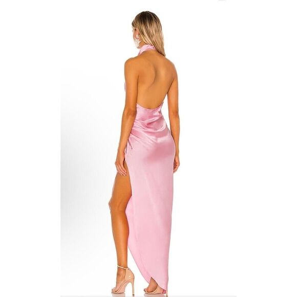 Amanda Uprichard Samba Gown 100% SILK Flamingo Pink Revolve Sz XL $321 NWOT - Picture 5 of 14